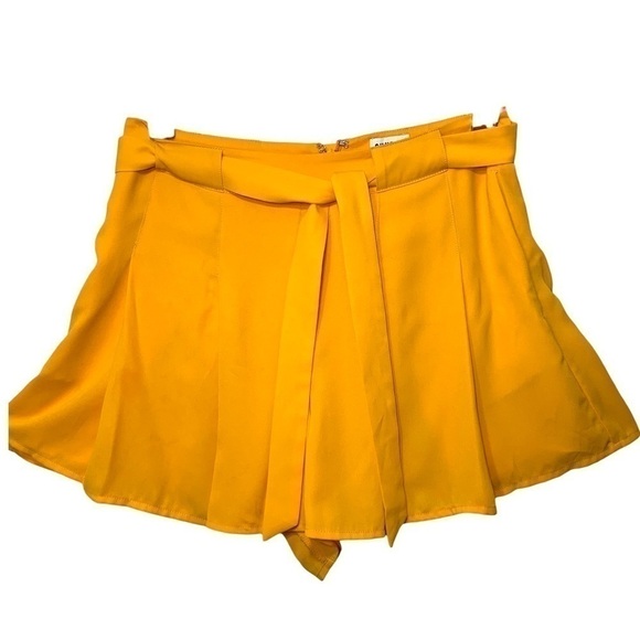 Aritzia Sunday Best Orange Tailored Pleaded Shorts Tie Waist Side Pockets Sz 2 - Picture 2 of 11